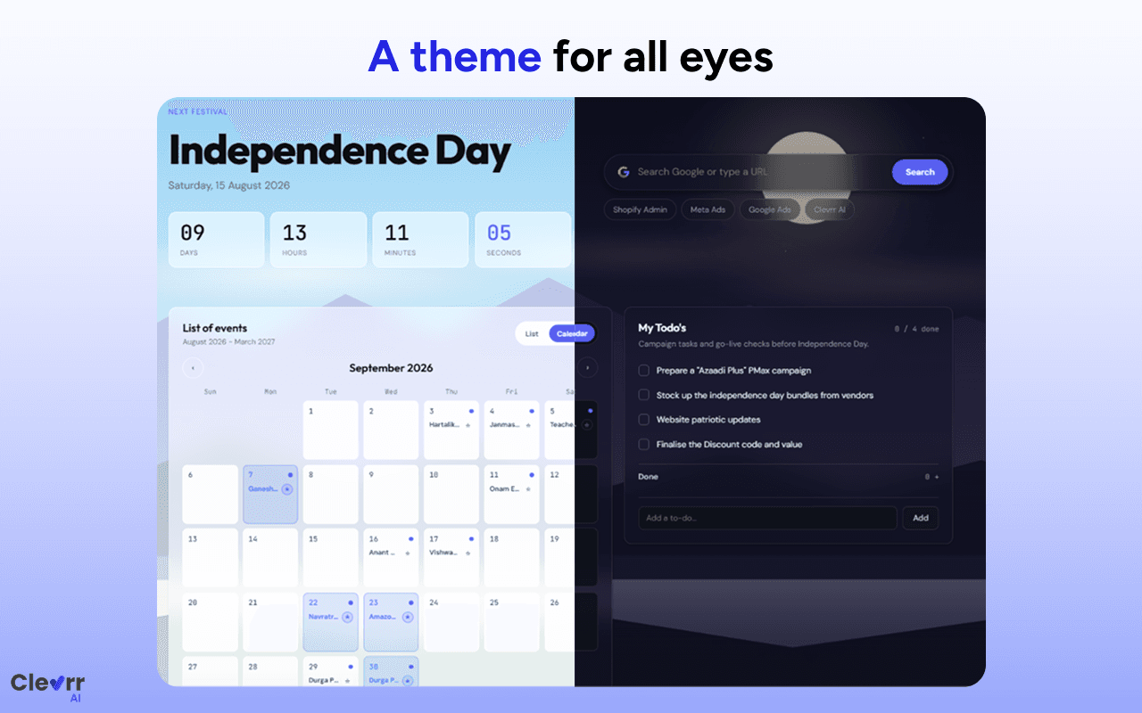 Light and dark theme support in the D2C Festival Extension